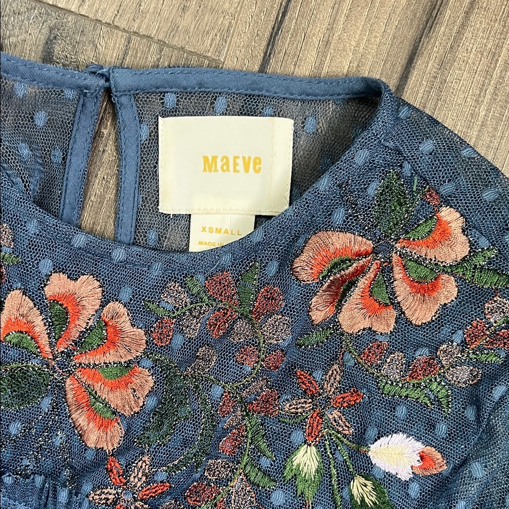 Embroidered Blue Womens